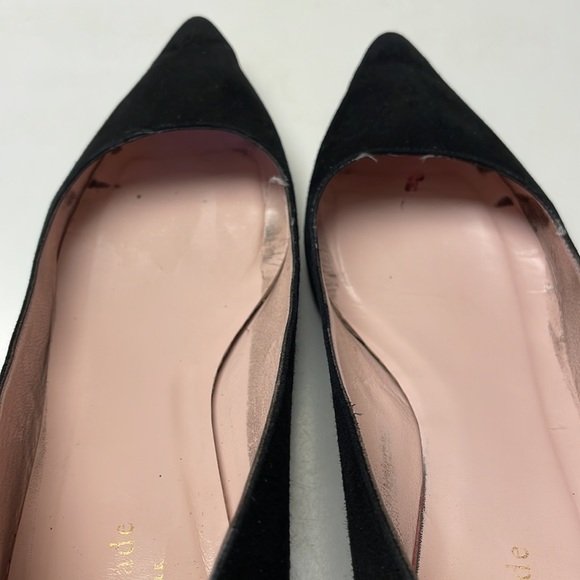 Kate Spade Suede Block Heel Black Pump. - Picture 6 of 11